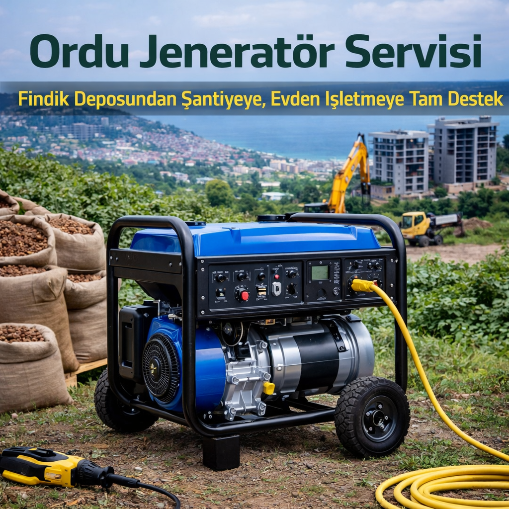 Ordu Jeneratör Servisi: Fındık Deposundan Şantiyeye, Evden İşletmeye Tam Destek